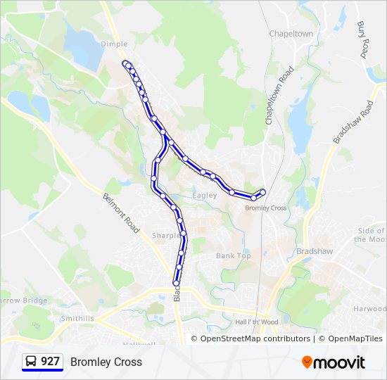 Bus 927 Route Map 927 Route: Schedules, Stops & Maps - Bromley Cross (Updated)