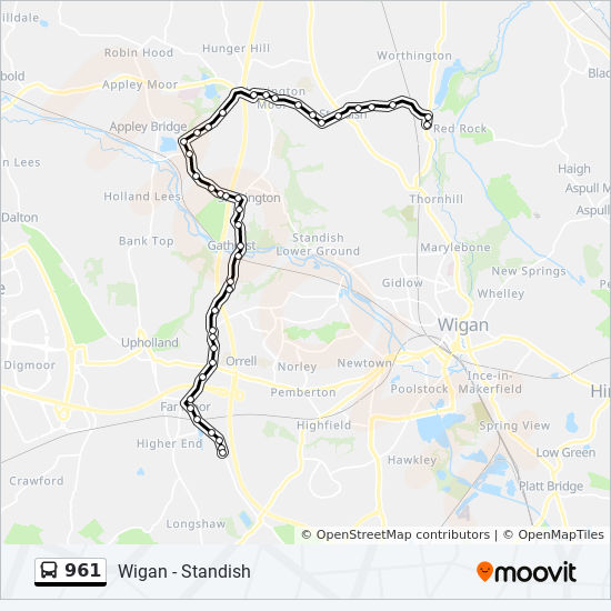 Bus 961 Route Map 961 Route: Schedules, Stops & Maps - Winstanley Park (Updated)