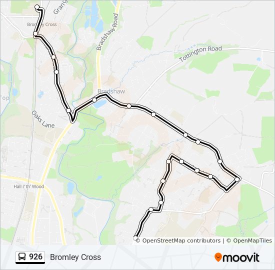 Bus 926 Route Map 926 Route: Schedules, Stops & Maps - Bromley Cross (Updated)