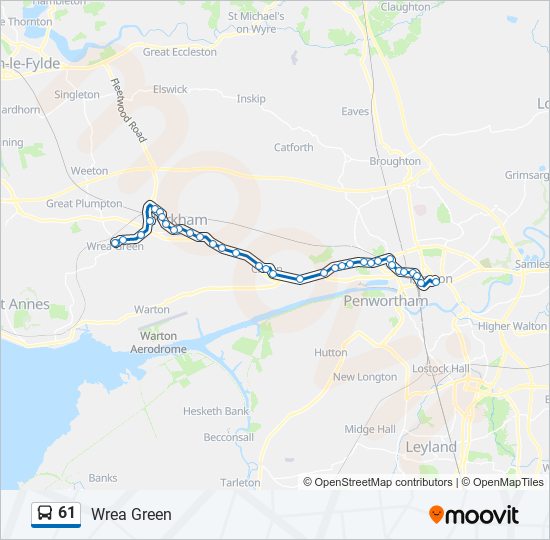 61 Route: Schedules, Stops & Maps - Wrea Green (Updated)