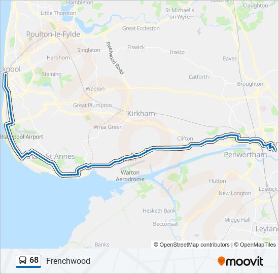 68 Route: Schedules, Stops & Maps - Frenchwood (Updated)