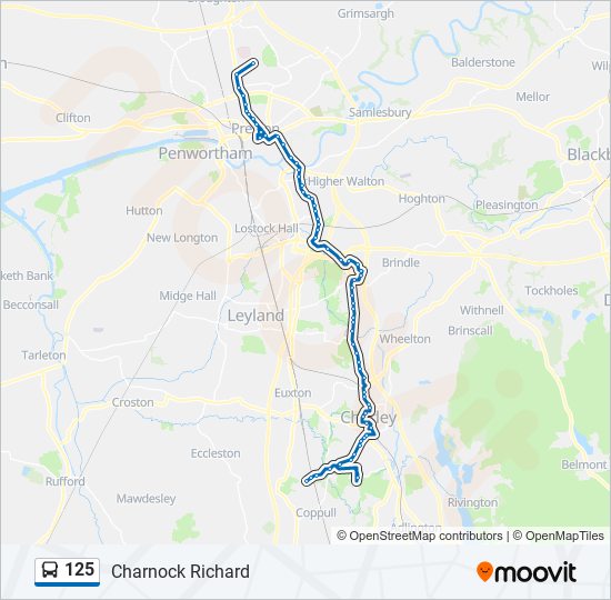 125 Route: Schedules, Stops & Maps - Charnock Richard (Updated)