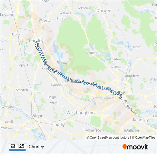 125 bus Line Map