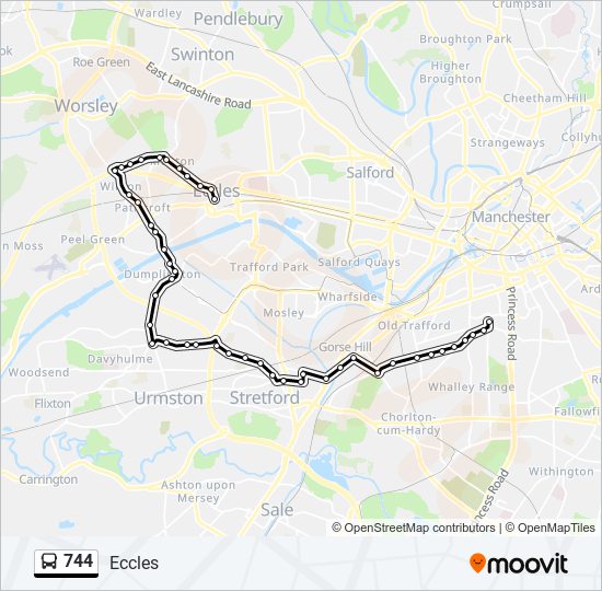 744 Bus Line Map