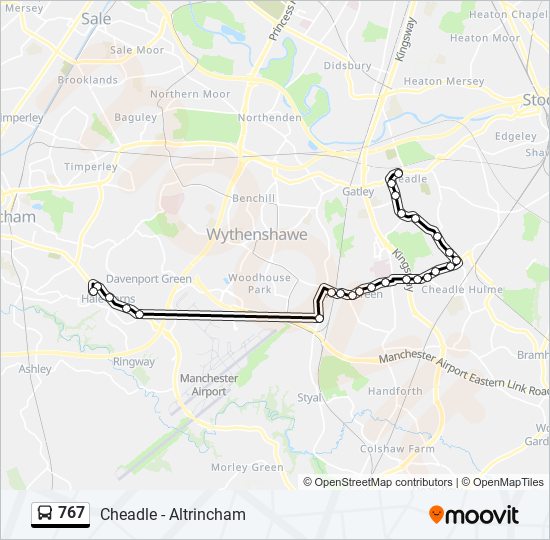 767 bus Line Map