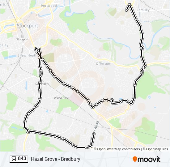 843 Bus Line Map
