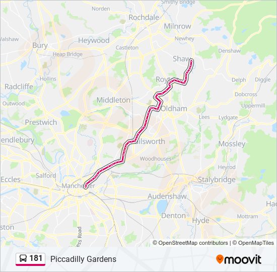 181 Route: Schedules, Stops & Maps - Piccadilly Gardens (Updated)