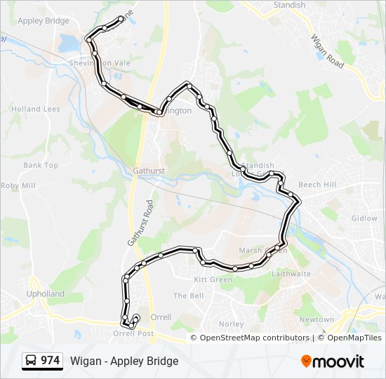 Bus 974 Route Map 974 Route: Schedules, Stops & Maps - Orrell Post (Updated)