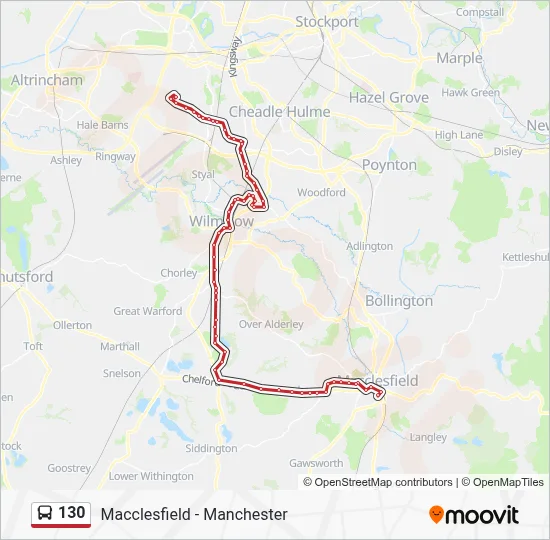 130 Route: Schedules, Stops & Maps - Wythenshawe Interchange (Updated)