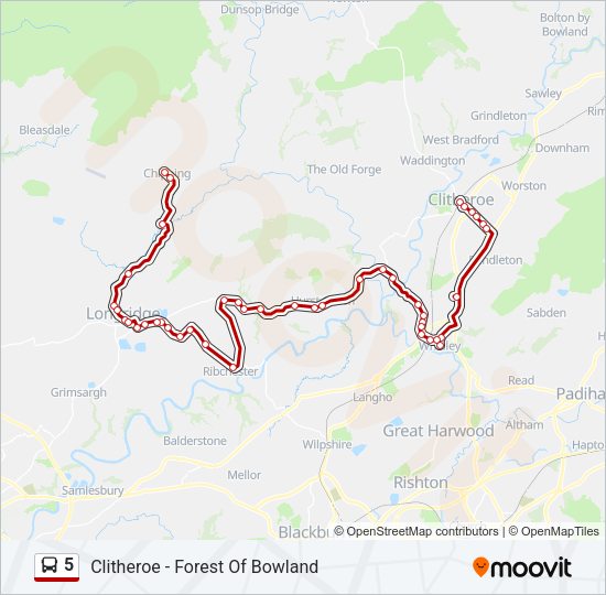5 Bus Line Map