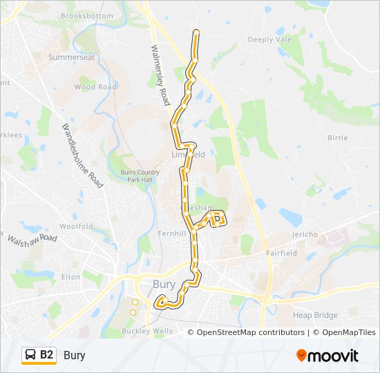 b2 Route: Schedules, Stops & Maps - Bury (Updated)