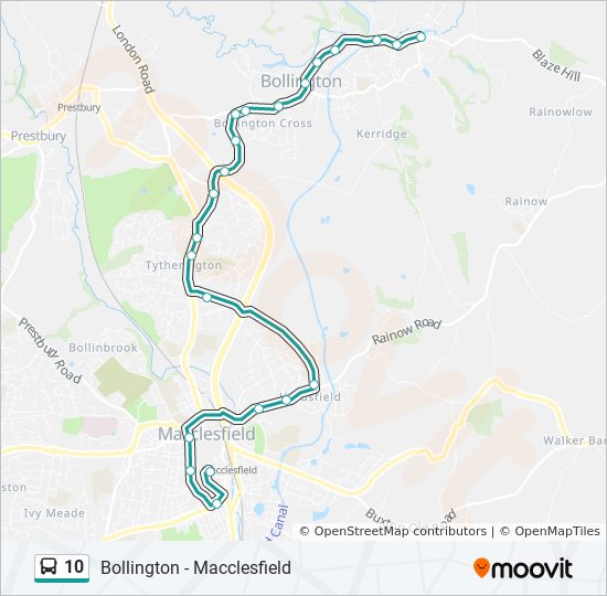 Bus 10 Route Map 10 Route: Schedules, Stops & Maps - Bollington (Updated)