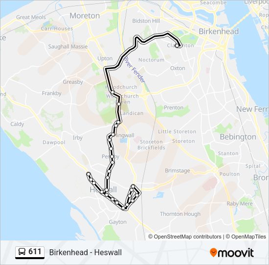 611 Bus Line Map