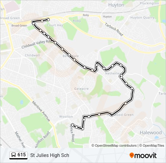 615 Bus Line Map