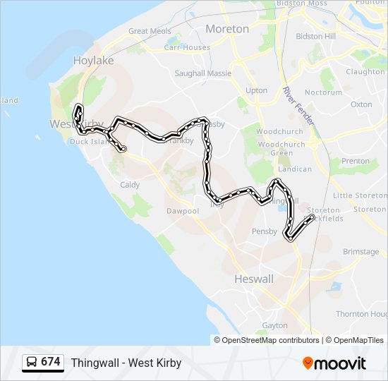 674 Bus Line Map