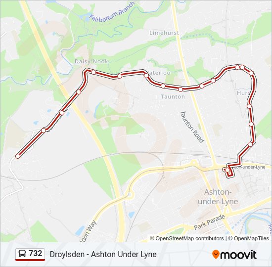 732 Bus Line Map