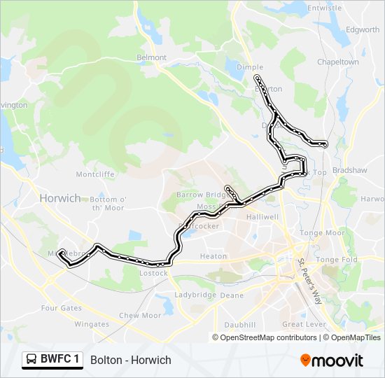 BWFC 1 bus Line Map