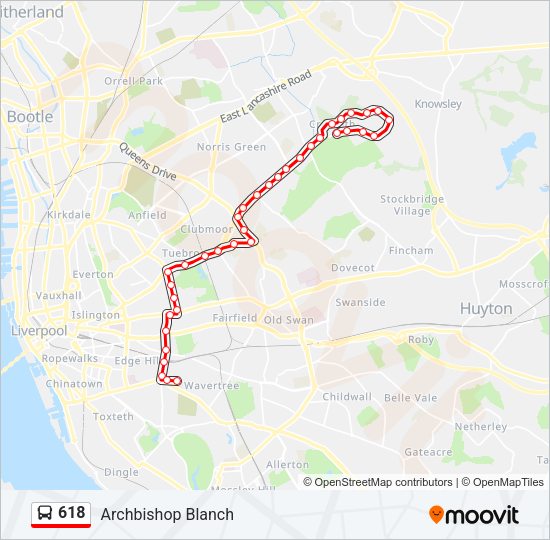 618 Bus Line Map
