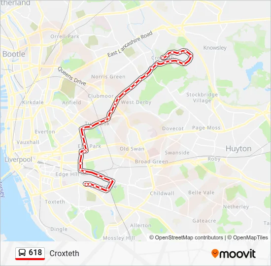 618 Route: Schedules, Stops & Maps - Croxteth (Updated)