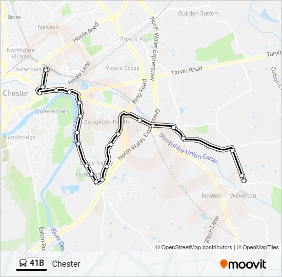 41B Bus Line Map