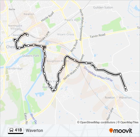 41B bus Line Map