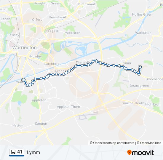 41 Route Schedules, Stops & Maps Lymm (Updated)