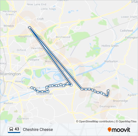 43 Bus Line Map