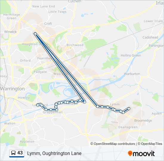 43 Bus Line Map
