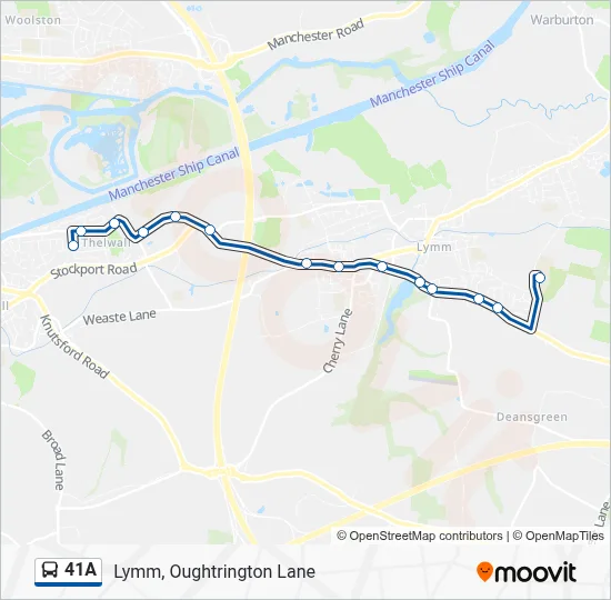 41A Route: Schedules, Stops & Maps - Lymm, Oughtrington Lane (Updated)