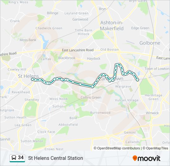 34 Bus Line Map