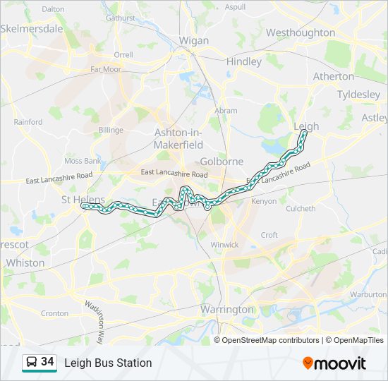 34 Bus Line Map
