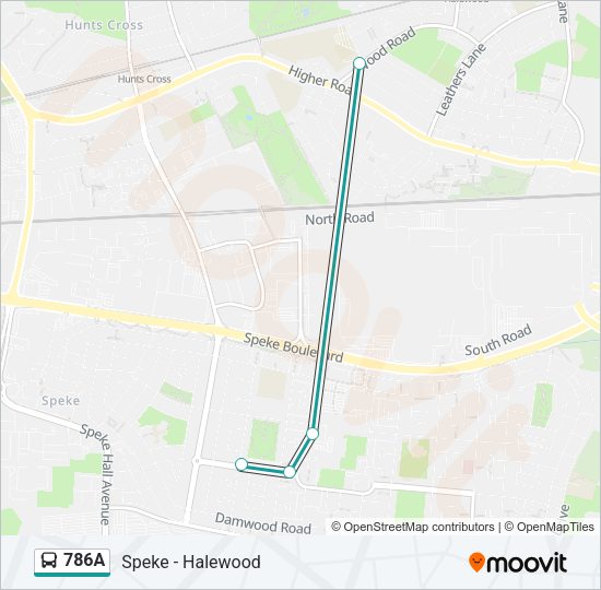 786A Bus Line Map