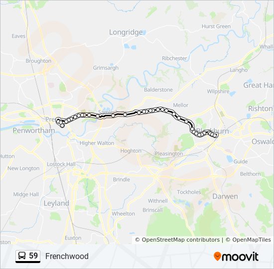 Bus 59 Route Map 59 Route: Schedules, Stops & Maps - Frenchwood (Updated)