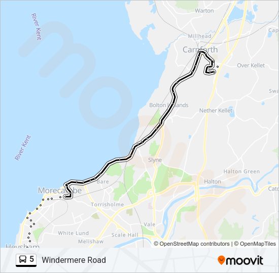 5 Bus Line Map