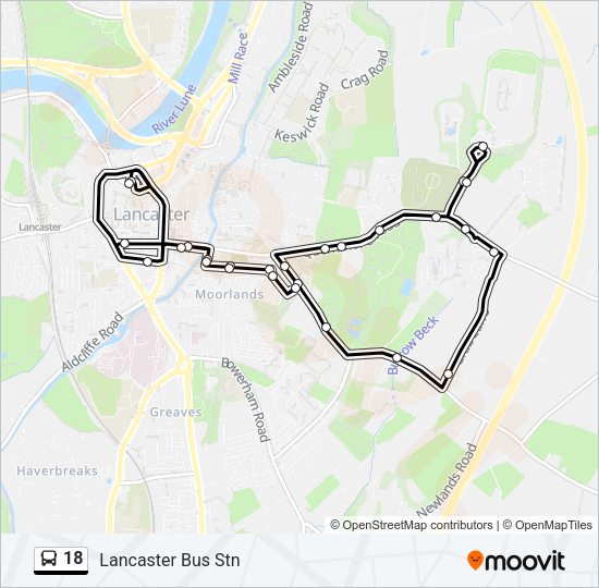 18 Bus Line Map