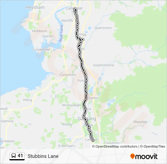 41 Route: Schedules, Stops & Maps - Stubbins Lane (Updated)
