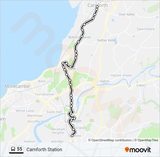 55 Bus Line Map