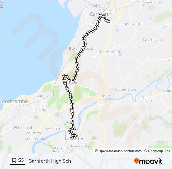 55 Bus Line Map