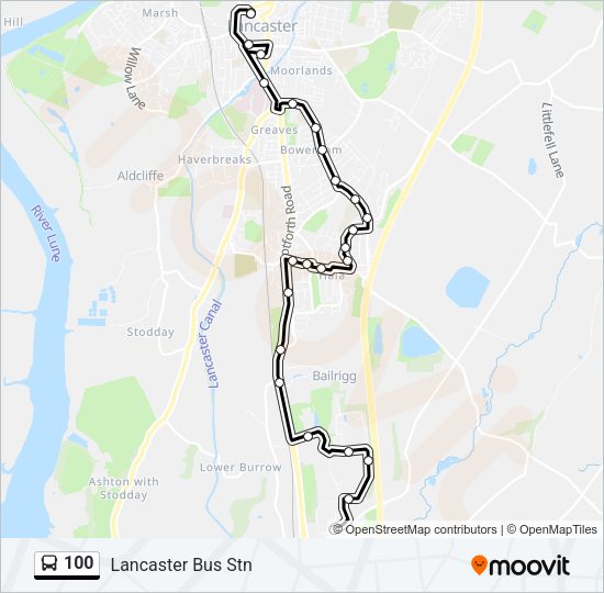 100 Bus Line Map