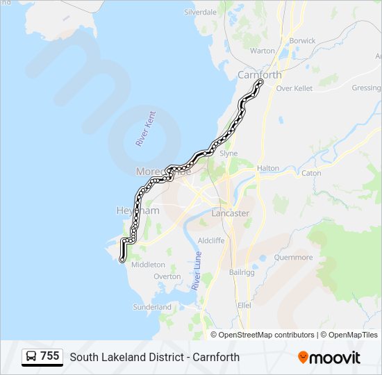 755 Bus Line Map