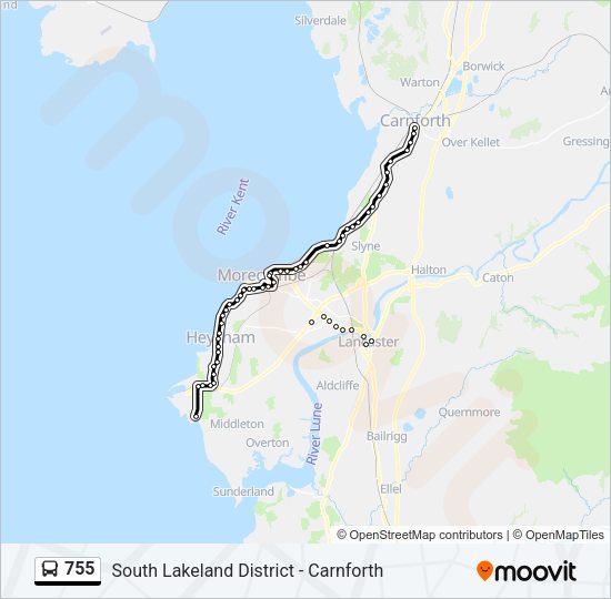 755 Bus Line Map