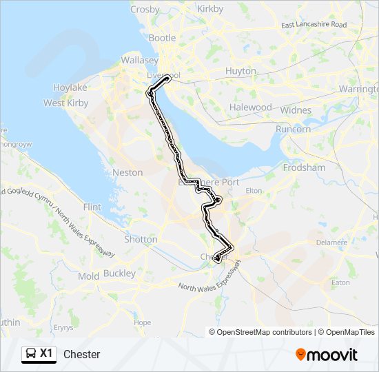 x1 Route Schedules, Stops & Maps Chester (Updated)
