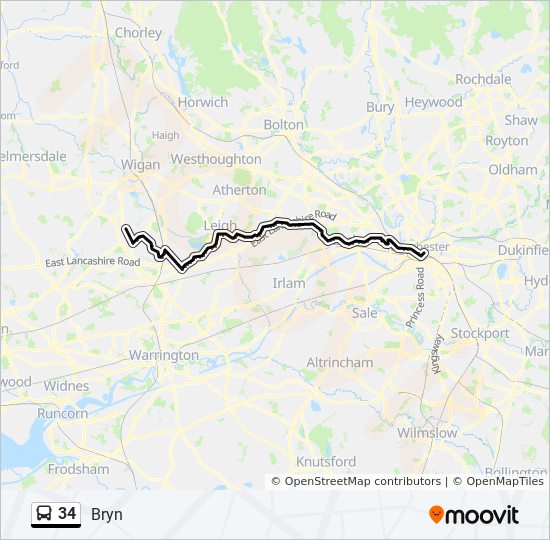 Bus 34 Route Map 34 Route: Schedules, Stops & Maps - Bryn (Updated)