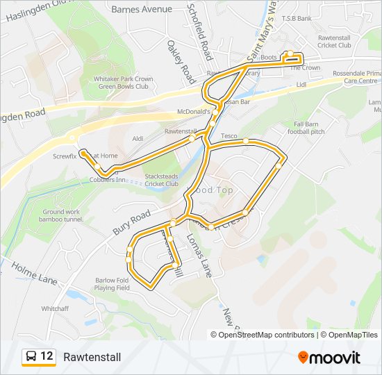 12 Bus Line Map
