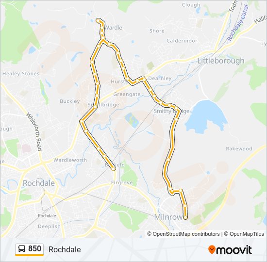 850 Route Schedules Stops Maps Milnrow Updated 