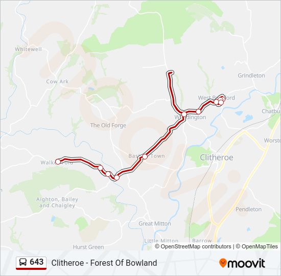 643 Bus Line Map