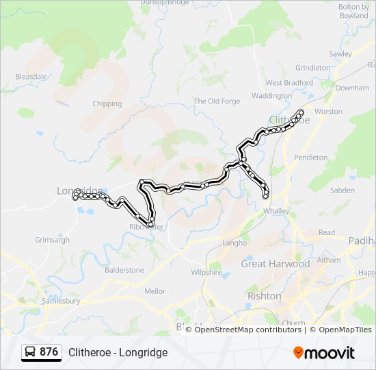 876 Route Schedules, Stops & Maps Clitheroe Town Centre (Updated)