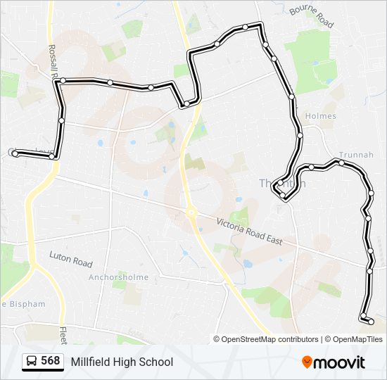 568 Bus Line Map