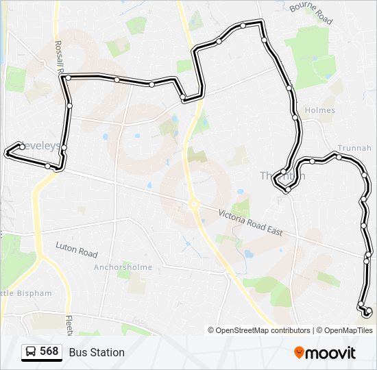 568 Bus Line Map