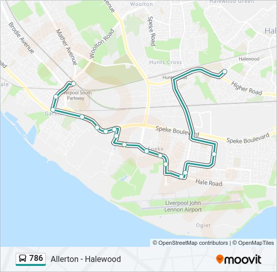 786 bus Line Map